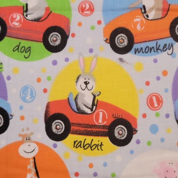 Cotton Fabric Animal Cars Race Print 1 Yd x 44" Kids Sewing Hancock Fabrics - Picture 10 of 13